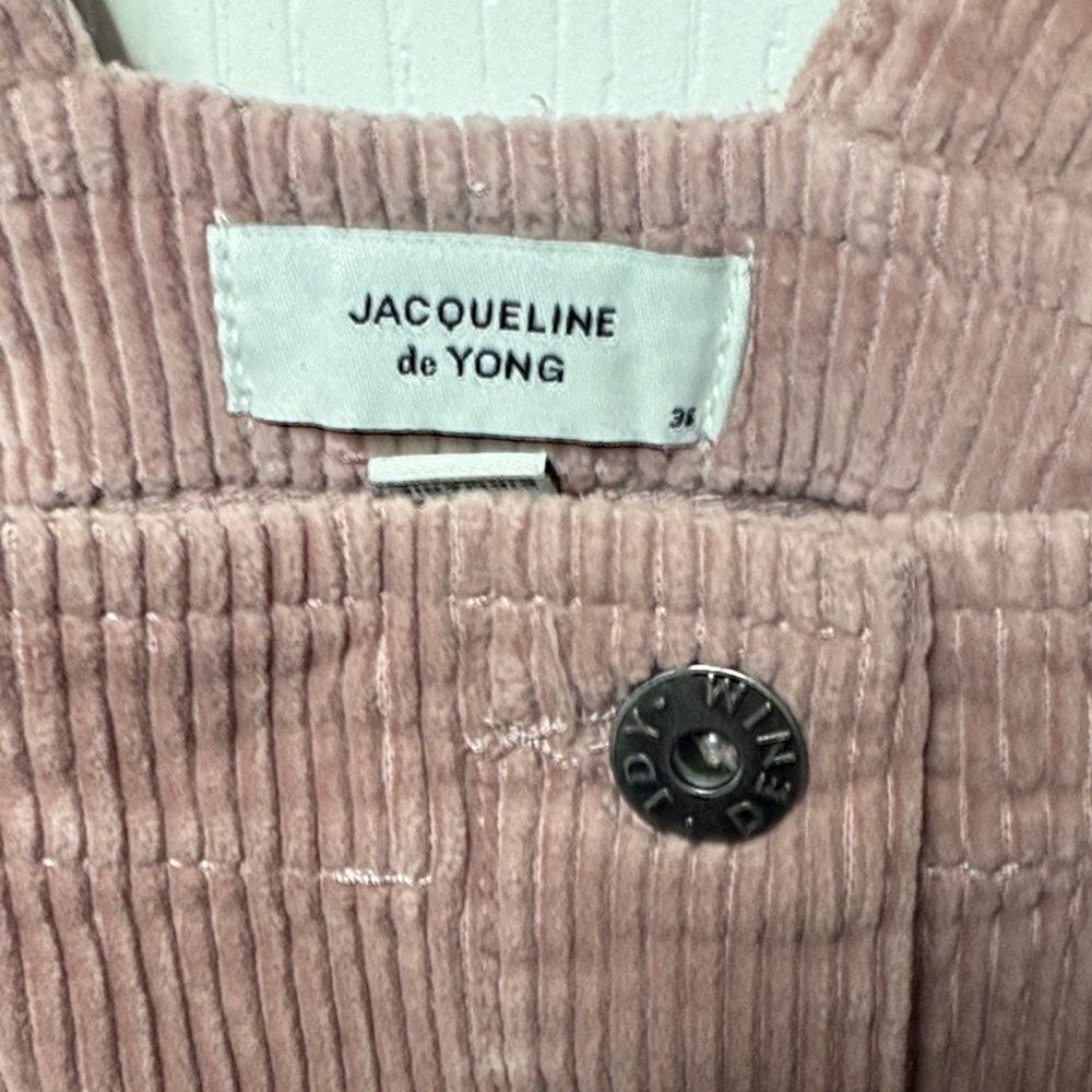 Stylish Pink Corduroy Mini Dress - Picture 2 of 5